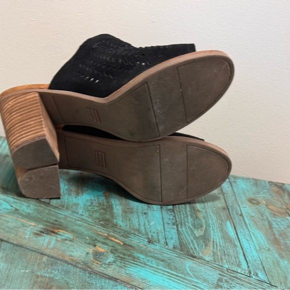 Toms Slide Open Toe Majorea Perforated Suede Mule Sandals Size 12 - Picture 11 of 11